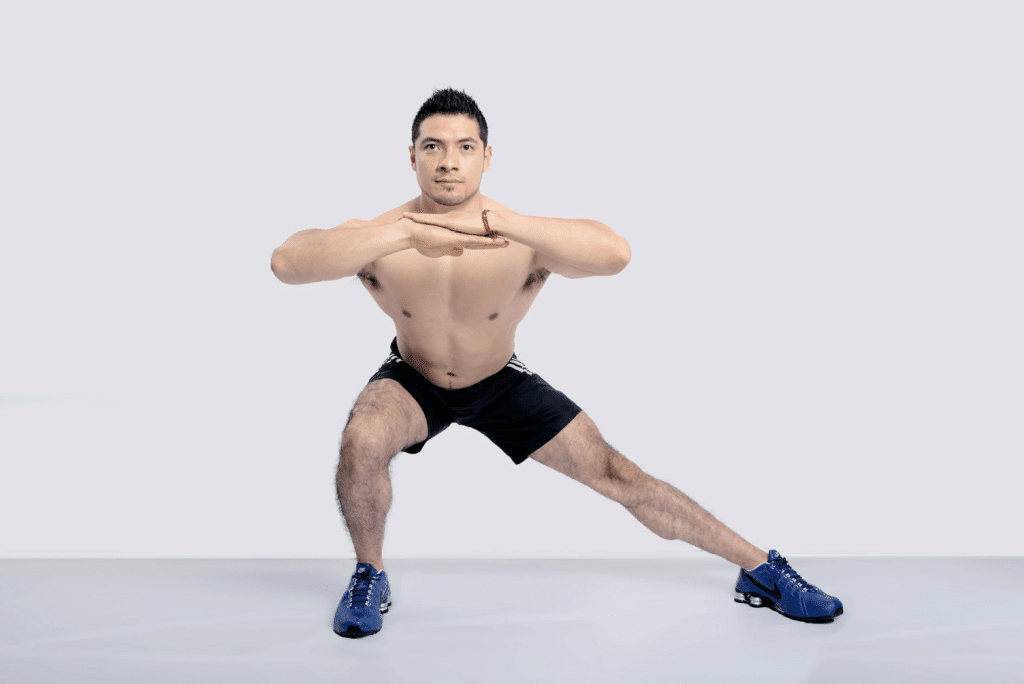 man doing lunges exercise
