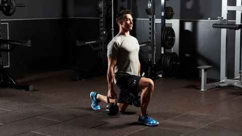 man doing lunges exercise