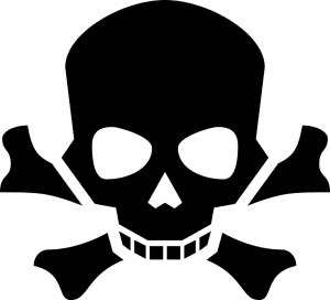 graphics of a skull and bones representing poison or death