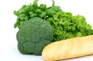 vegetables and bread